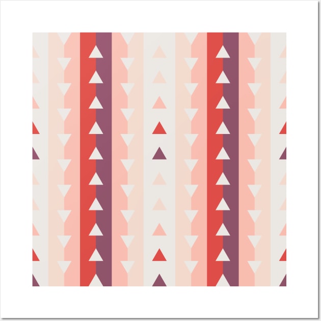 Vertical stripes and triangles pattern Wall Art by kallyfactory